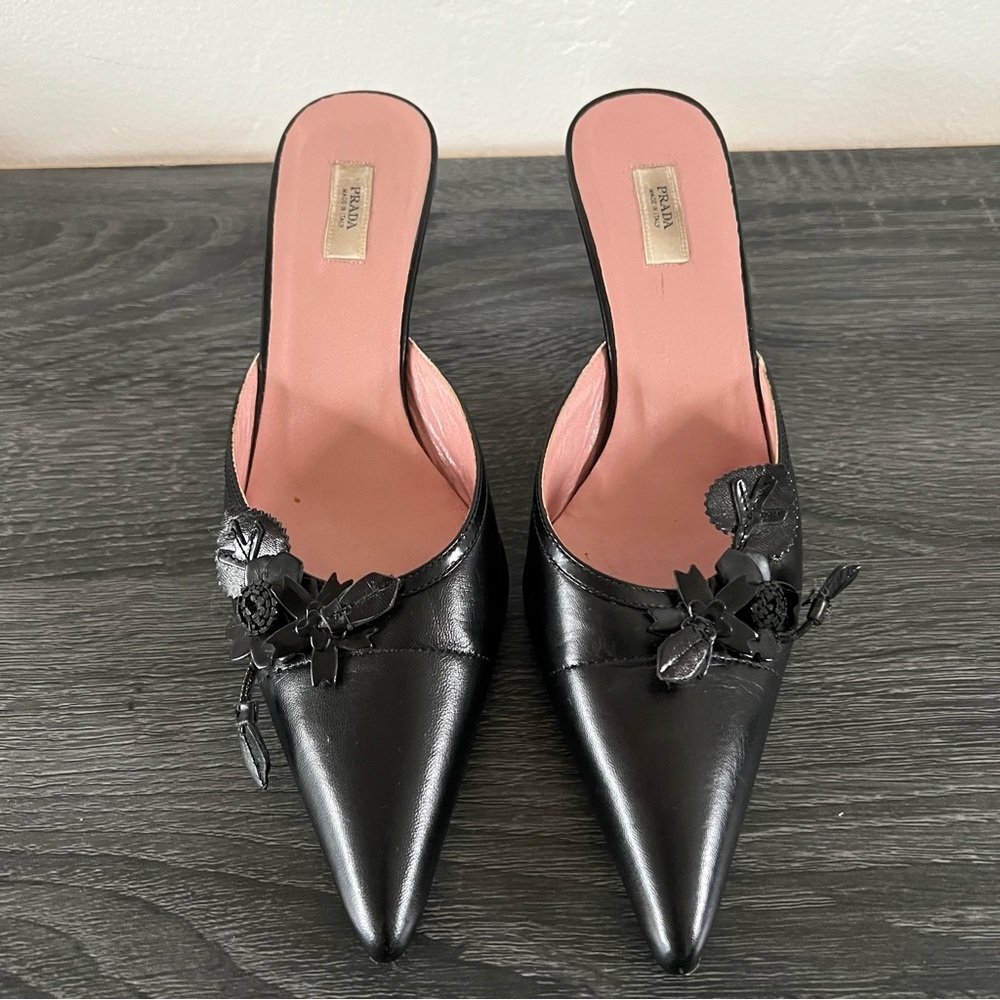 Prada Kitten Heel Mules size 34.5 - Picture 2 of 12